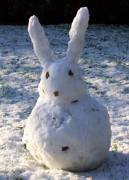 Who said it has to be a snowman? Why not a snowrabbit?