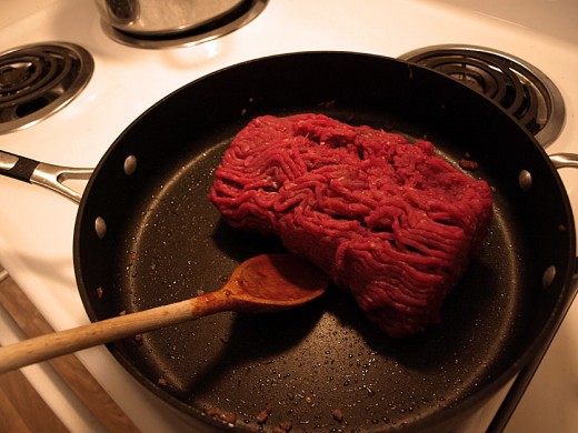 7.  Then begin to cook your beef.