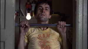 Robert DeNiro busting out his morning 50 in Taxi Driver. "Every muscle must be tight..."
