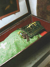 One of the mummified monks at the Kyiv-Pechersk Lavra