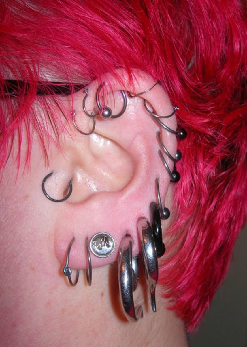 Many earrings featuring 2g, 4g and 6g piercings, plus lots of captive bead rings.