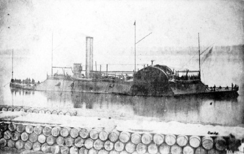 The US Navy Ship USS Eastport, on the Arkansas River, likely in 1863