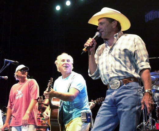 With friends Alan Jackson and Jimmy Buffett in concert in Texas. I had some close friends that were there that day and said it was an amazing show!