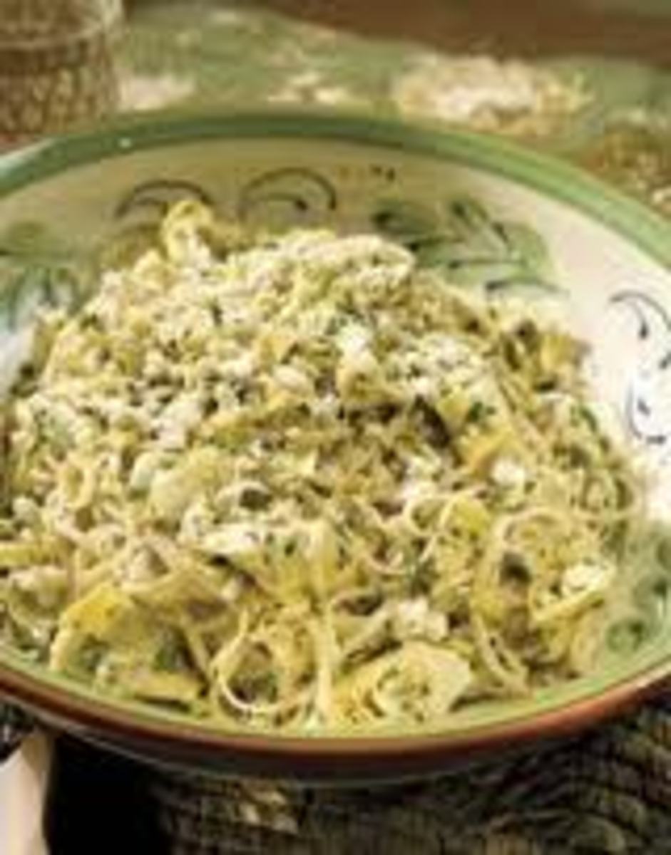 Easy and delicious recipe with artichokes and pasta.  A perfect side dish, or main entrée.