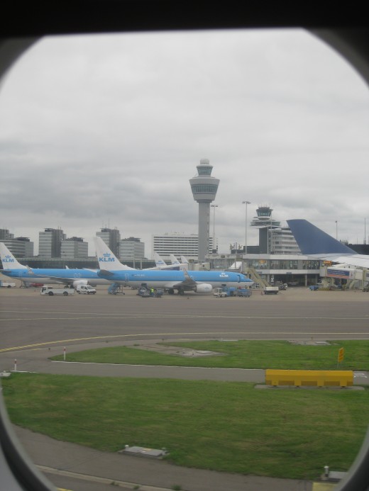 Air Traffic Control Tower at Amsterdam Airport Schiphol.  