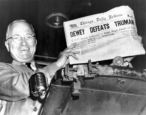 Famously incorrect headline of Nov. 3, 1948 -- Chicago Daily Tribune