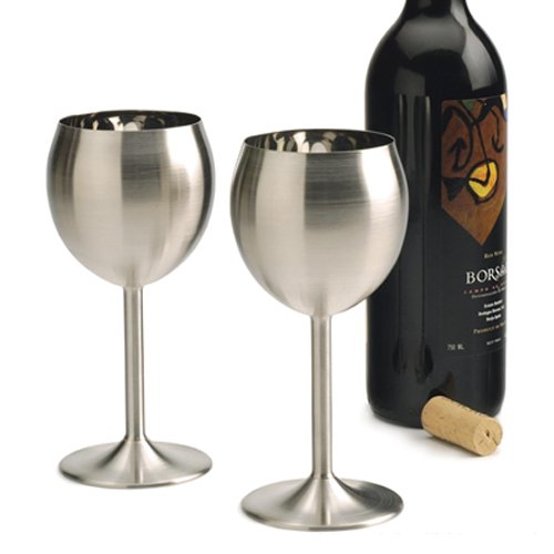 RSVP Stainless Steel Wine Glasses