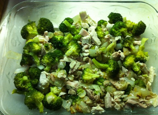Broccoli, onion & garlic, turkey