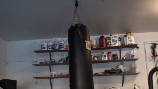 The heavy bag hanging from your ceiling mounting bracket.