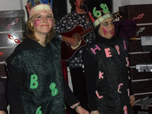 alphabet costumes at the Mardi Gras dance