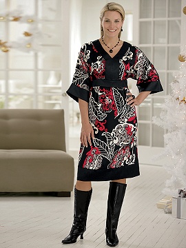  Printed Charmeuse Dress In a richly colored print that will wow them.   From: $49.99
