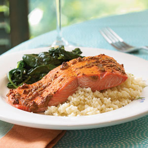 Spiced Salmon with Mustard Sauce