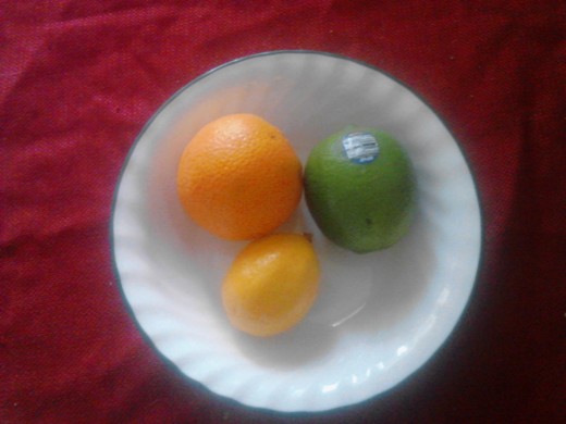This goes against the logic that limes are smaller than lemons and that oranges are much larger than limes.  Pictured are a Cara Cara orange, a lime and Meyer lemon.