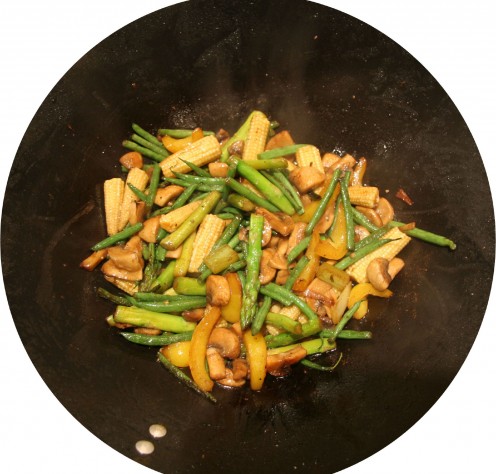 Stir-fried baby Corn and Asparagus