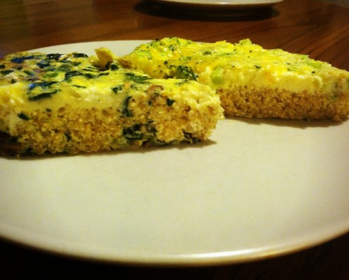 Spinach & cheddar quiche with quinoa crust