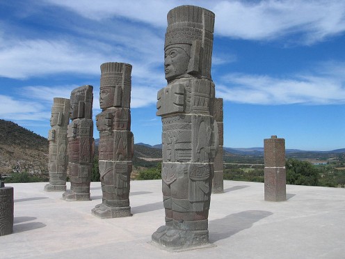 I've stood before this 10th centruy, 18 foot tall pillars in Tula, Mexico.  Some say they are spear throwers, but could they be ancient astronauts with ray guns?