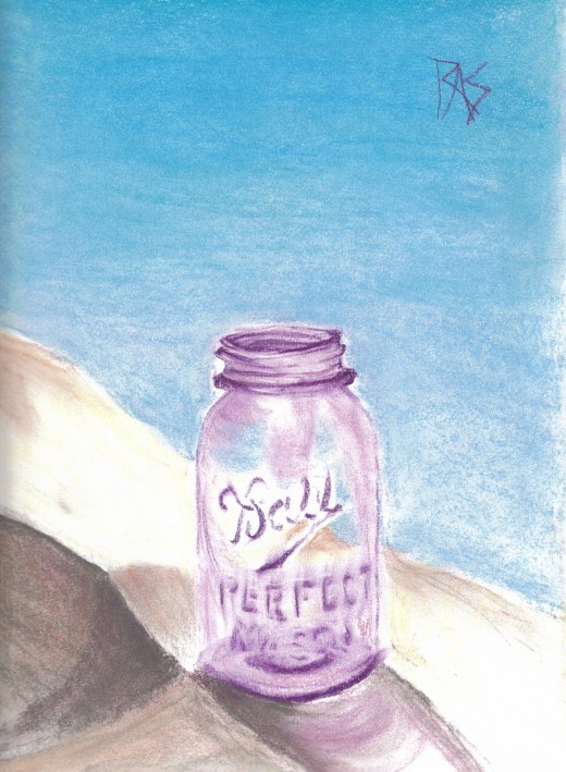 Desert Glass, a pastel sketch I did with Loew-Cornell soft pastels on a cheap $5 Canson Universal Recycled sketchbook page. I could sell this painting for some money, frame it for my wall or just keep it in my sketchbook for fun. Selling what you do 