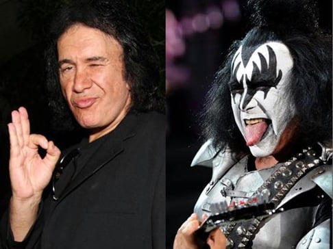 Gene Simmons - in and out of make up 