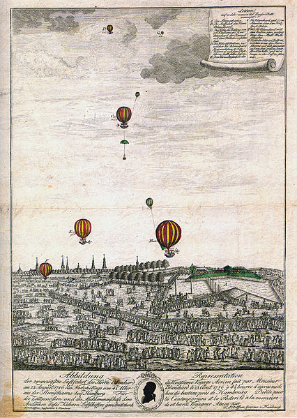 Balloon flight above Hamburg - 1786