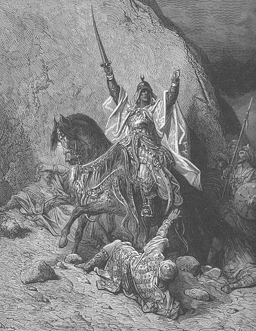 19th century depiction of a victorious Saladin