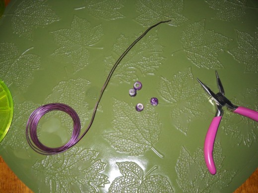 open wire and string beads onto it