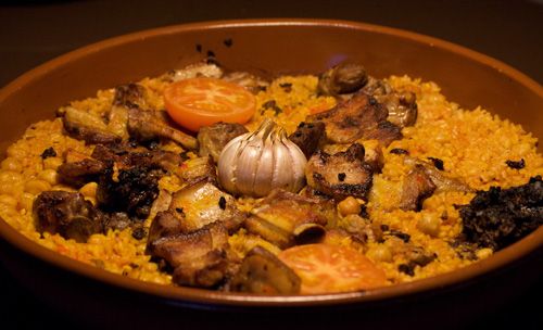 Baked Rice and Pork (Spanish style)