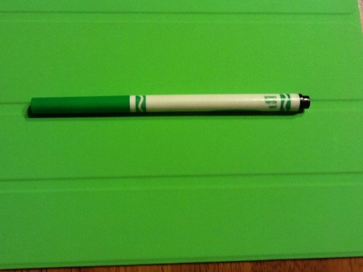 Green marker on green iPad smart cover