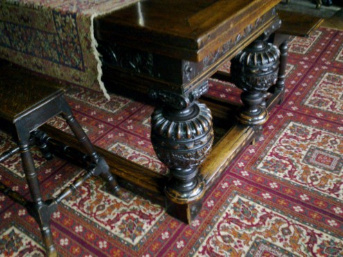 The table is an original item from when the building was constructed.