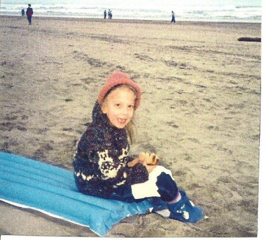 KT (2nd grade) on vacation at the beach in Vancouver, BC, Canada