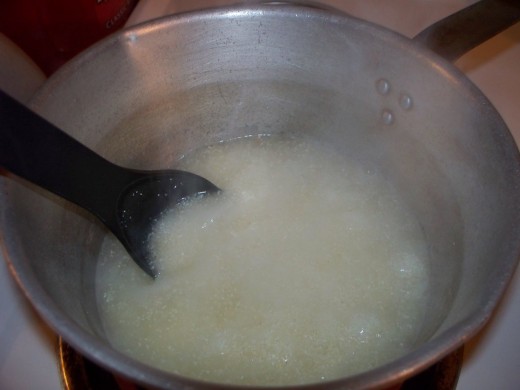 Cook till thicken. I constantly stir my grits while they cook, to keep them from sticking to the pan as they thicken.