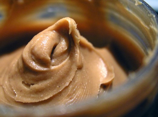 Peanut butter. In the UK, peanuts are known as groundnuts.