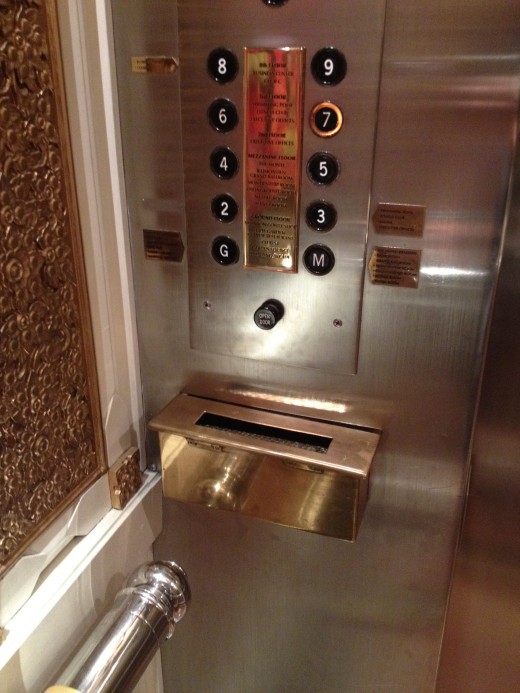 You know a hotel is old when there is an ash tray in the elevator. Of course there is no smoking allowed in the elevators.