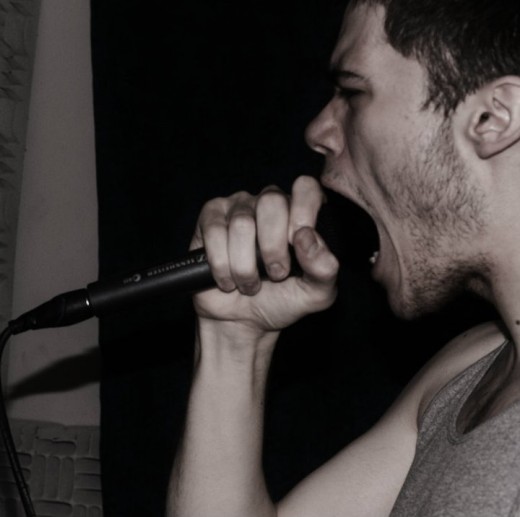 A powerful shot of me using a microphone incorrectly.