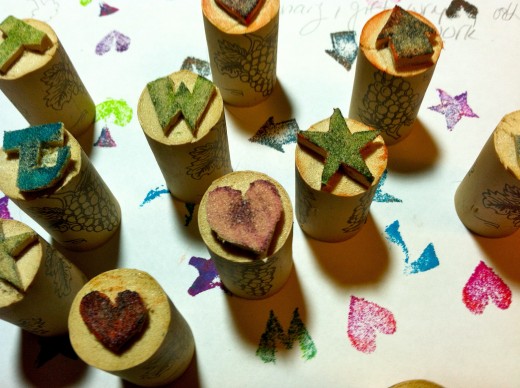 Rubber Stamps from Wine Corks