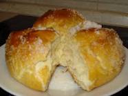Traditional Easter Bread, called sirnica.  It's thirds look is for the three crosses at Calgary.  Tradition here takes many shapes and forms.