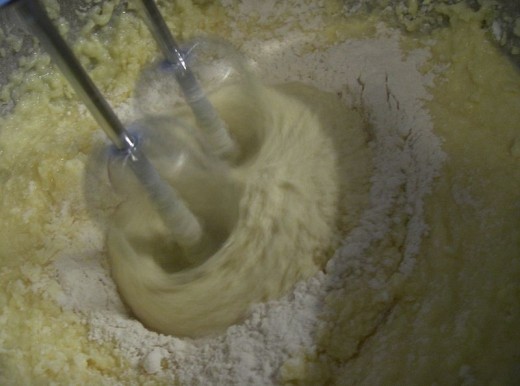 Now you will want to mix in your milk and flour a bit at a time until you have the milk and flour all mixed in. 