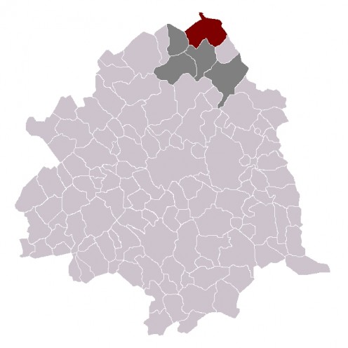 Map location of Halluin, France 