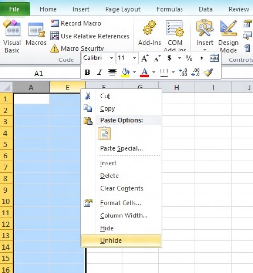 Vba: Code To Hide And Unhide Rows And Columns In Excel 