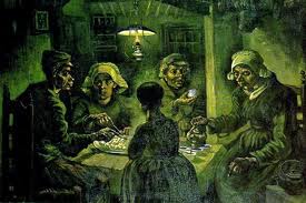 Slightly grotesque, this was painted when Van Gogh was still painting people.  They are called the Potato Eaters because that is their main food staple in the painting.