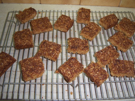 Chewy oat and coconut flapjacks.....