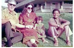 Barry Obama with Mom (Ann) & Grandfather in Hawaii, circa early 70's