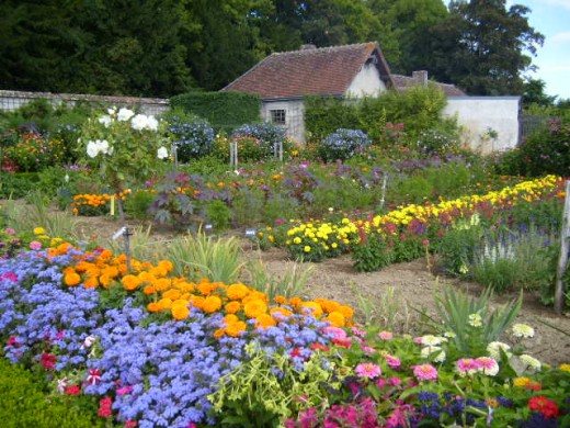 Flower garden of the Chateau de Bouges