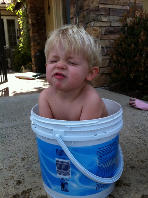 Soaking In A Tie-Dye Bucket