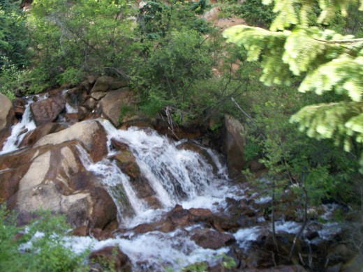 Waterfall along the tracks