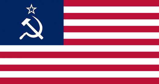 Flag of the new United Socialist States Republic (USSR) of America. Could it be happening to voting in America? The signs are clear. We're becoming socialistic and we already have two Communist Manifesto planks in place. Copyright Rod Martin, Jr.