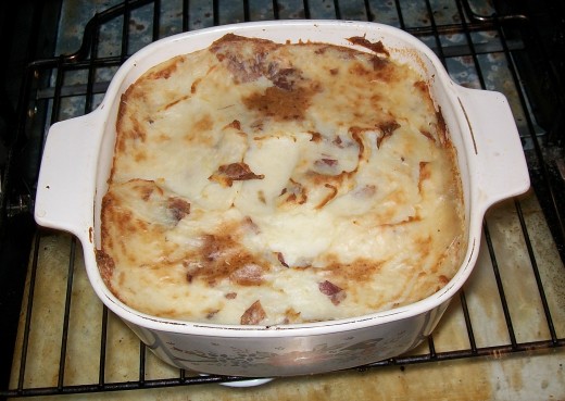 Cottage Pie hot from the oven!