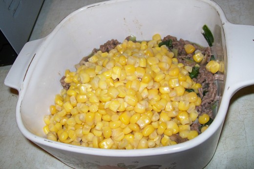 Add the corn and spread evenly.