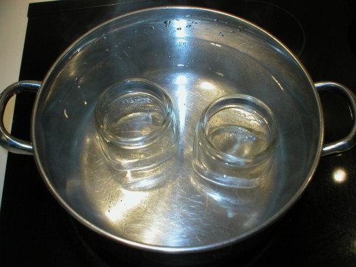 Sterilizing Canning Jars - bringing them to a boil.