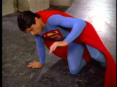 UH, OH! IS THERE ANY GREEN KRYPTONITE AROUND? SUPERMAN LOOKS MIGHTY WEAK.