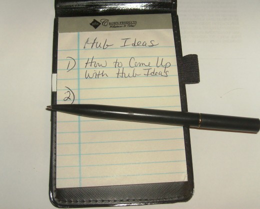 Write down ideas for articles.